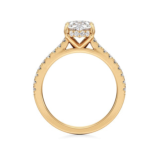 Mariah Pear Diamond Band Hidden Halo