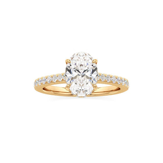 Mariah Pear Diamond Band Hidden Halo