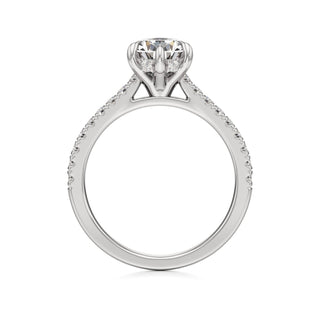 Mariah Pear Diamond Band Hidden Halo