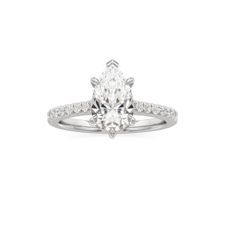 Mariah Pear Diamond Band Hidden Halo