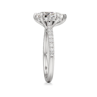 Mariah Pear Diamond Band Hidden Halo