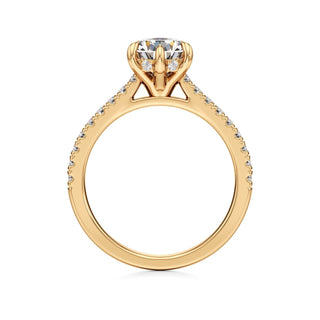 Mariah Pear Diamond Band Hidden Halo