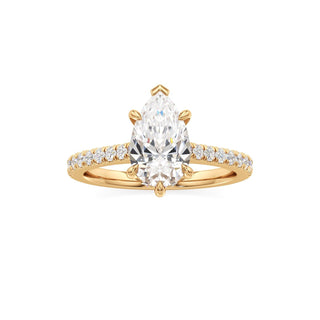 Mariah Pear Diamond Band Hidden Halo