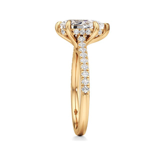 Mariah Pear Diamond Band Hidden Halo