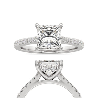 Mariah Pear Diamond Band Hidden Halo