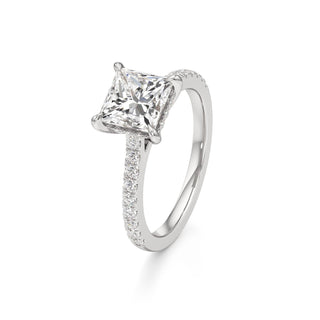 Mariah Pear Diamond Band Hidden Halo