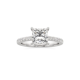 Mariah Pear Diamond Band Hidden Halo