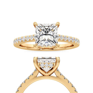 Mariah Pear Diamond Band Hidden Halo