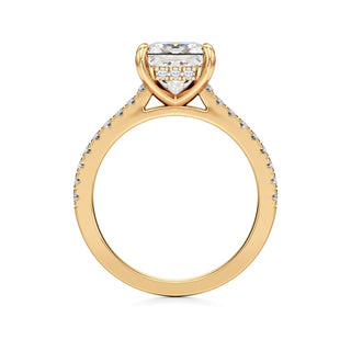 Mariah Pear Diamond Band Hidden Halo