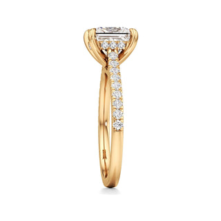 Mariah Pear Diamond Band Hidden Halo