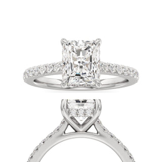 Mariah Pear Diamond Band Hidden Halo