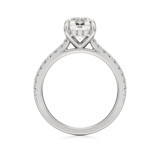 Mariah Pear Diamond Band Hidden Halo