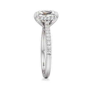 Mariah Pear Diamond Band Hidden Halo