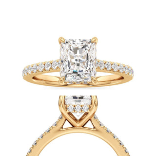 Mariah Pear Diamond Band Hidden Halo