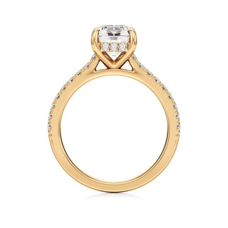 Mariah Pear Diamond Band Hidden Halo