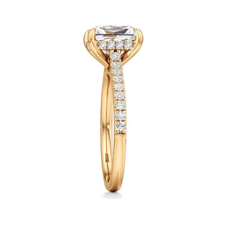 Mariah Pear Diamond Band Hidden Halo