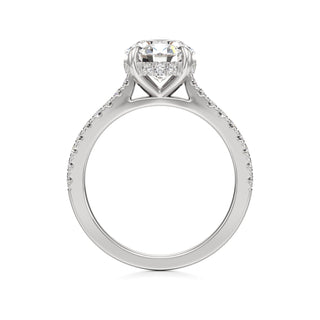 Mariah Pear Diamond Band Hidden Halo
