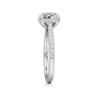 Mariah Pear Diamond Band Hidden Halo