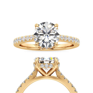 Mariah Pear Diamond Band Hidden Halo