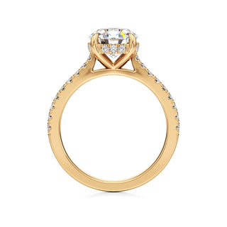 Mariah Pear Diamond Band Hidden Halo