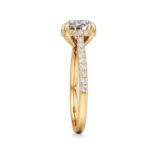 Mariah Pear Diamond Band Hidden Halo