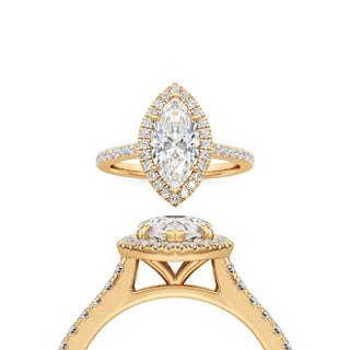 Marisol Round Halo with Diamond Band