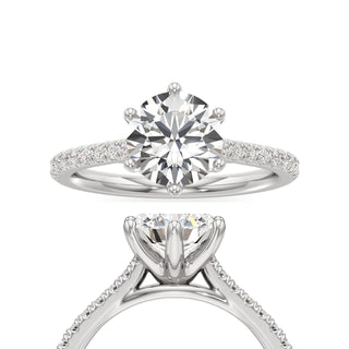 Orly Round Six Prong Pave Cathedral