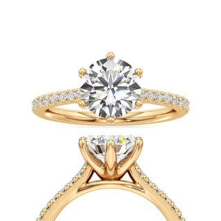 Orly Round Six Prong Pave Cathedral