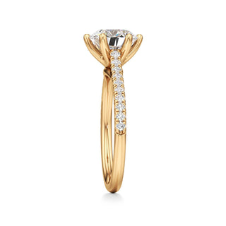 Orly Round Six Prong Pave Cathedral