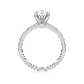 Posey Pear Six Prong Pave Band