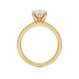 Posey Pear Six Prong Pave Band