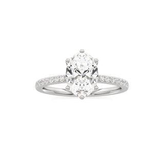 Posey Pear Six Prong Pave Band