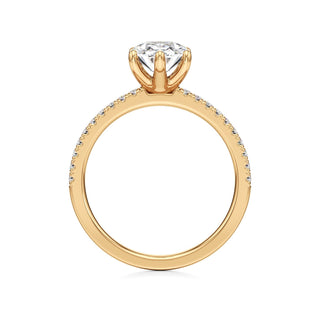 Posey Pear Six Prong Pave Band