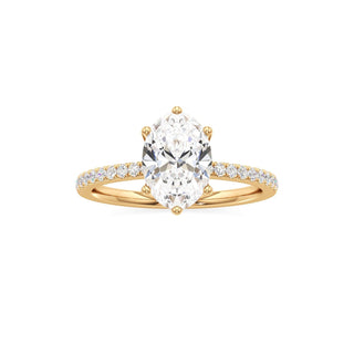 Posey Pear Six Prong Pave Band