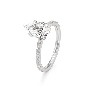 Posey Pear Six Prong Pave Band