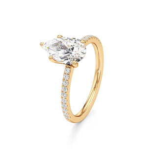 Posey Pear Six Prong Pave Band