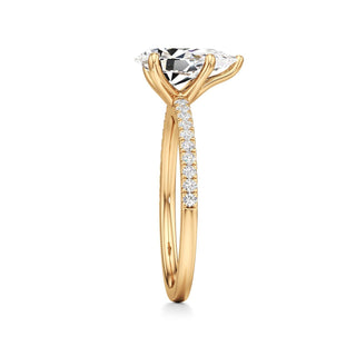 Posey Pear Six Prong Pave Band