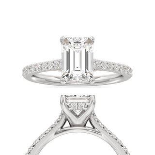 Primrose Emerald Pave Band Hidden Halo
