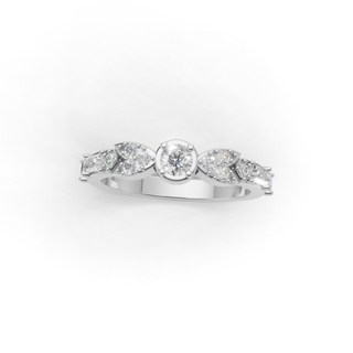 Marquise Lab Grown Diamond Engagement Ring Bridal Set with Baguette Accents