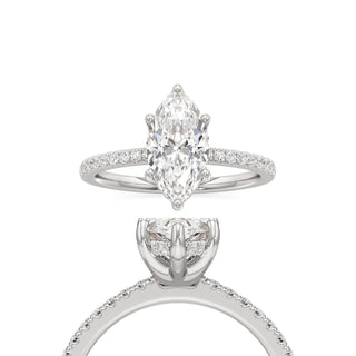 Rina Pear Pave Band Hidden Halo