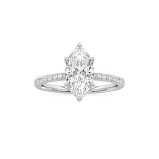 Rina Pear Pave Band Hidden Halo