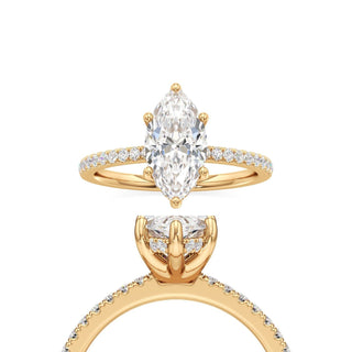 Rina Pear Pave Band Hidden Halo