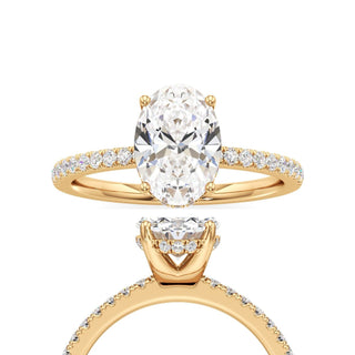 Rina Pear Pave Band Hidden Halo