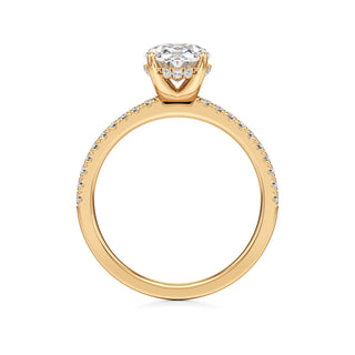 Rina Pear Pave Band Hidden Halo