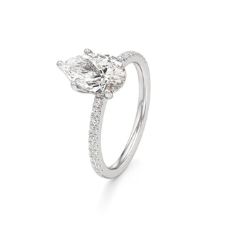 Rina Pear Pave Band Hidden Halo