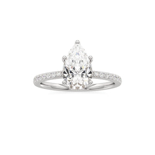 Rina Pear Pave Band Hidden Halo