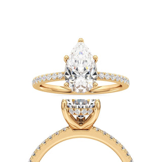Rina Pear Pave Band Hidden Halo