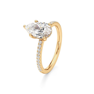 Rina Pear Pave Band Hidden Halo