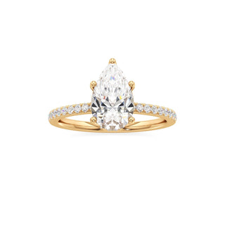 Rina Pear Pave Band Hidden Halo