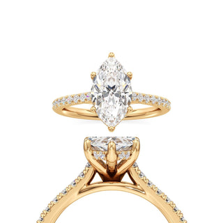 Roxy Pear Six Prong Hidden Halo
